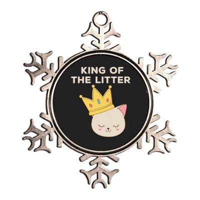 Funny King Of The Litter Funny Kitty Litter Cats Lovers Metallic Star Ornament