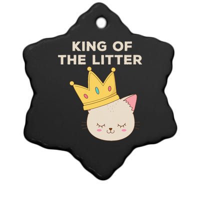 Funny King Of The Litter Funny Kitty Litter Cats Lovers Ceramic Star Ornament