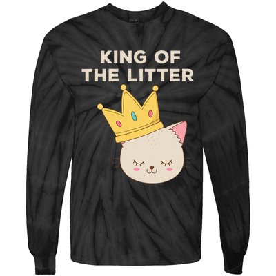 Funny King Of The Litter Funny Kitty Litter Cats Lovers Tie-Dye Long Sleeve Shirt