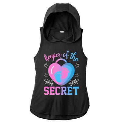 Funny Keeper of the Secret Baby Shower Gender Reveal Party Ladies PosiCharge Tri-Blend Wicking Draft Hoodie Tank