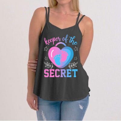 Funny Keeper of the Secret Baby Shower Gender Reveal Party Women's Strappy Tank