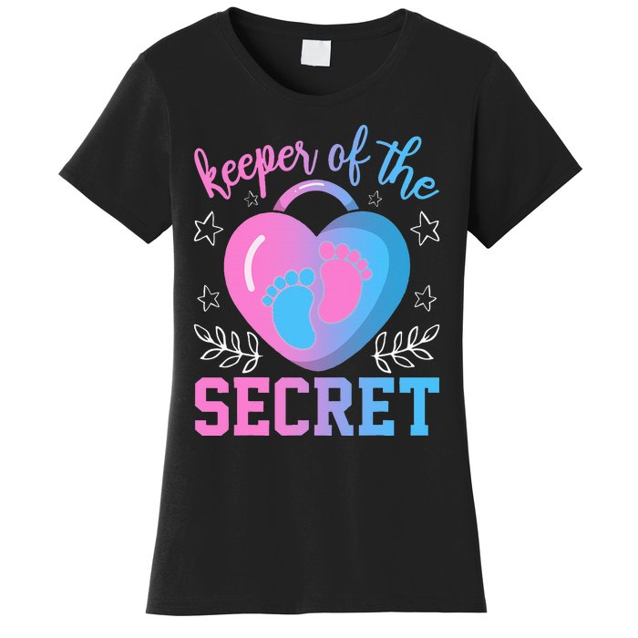 Funny Keeper of the Secret Baby Shower Gender Reveal Party Women's T-Shirt