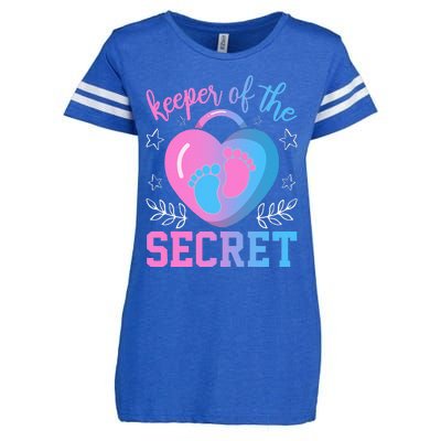 Funny Keeper of the Secret Baby Shower Gender Reveal Party Enza Ladies Jersey Football T-Shirt