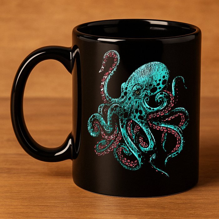 Funny Kraken Octopus Gift 11oz C Handle Ceramic Mug