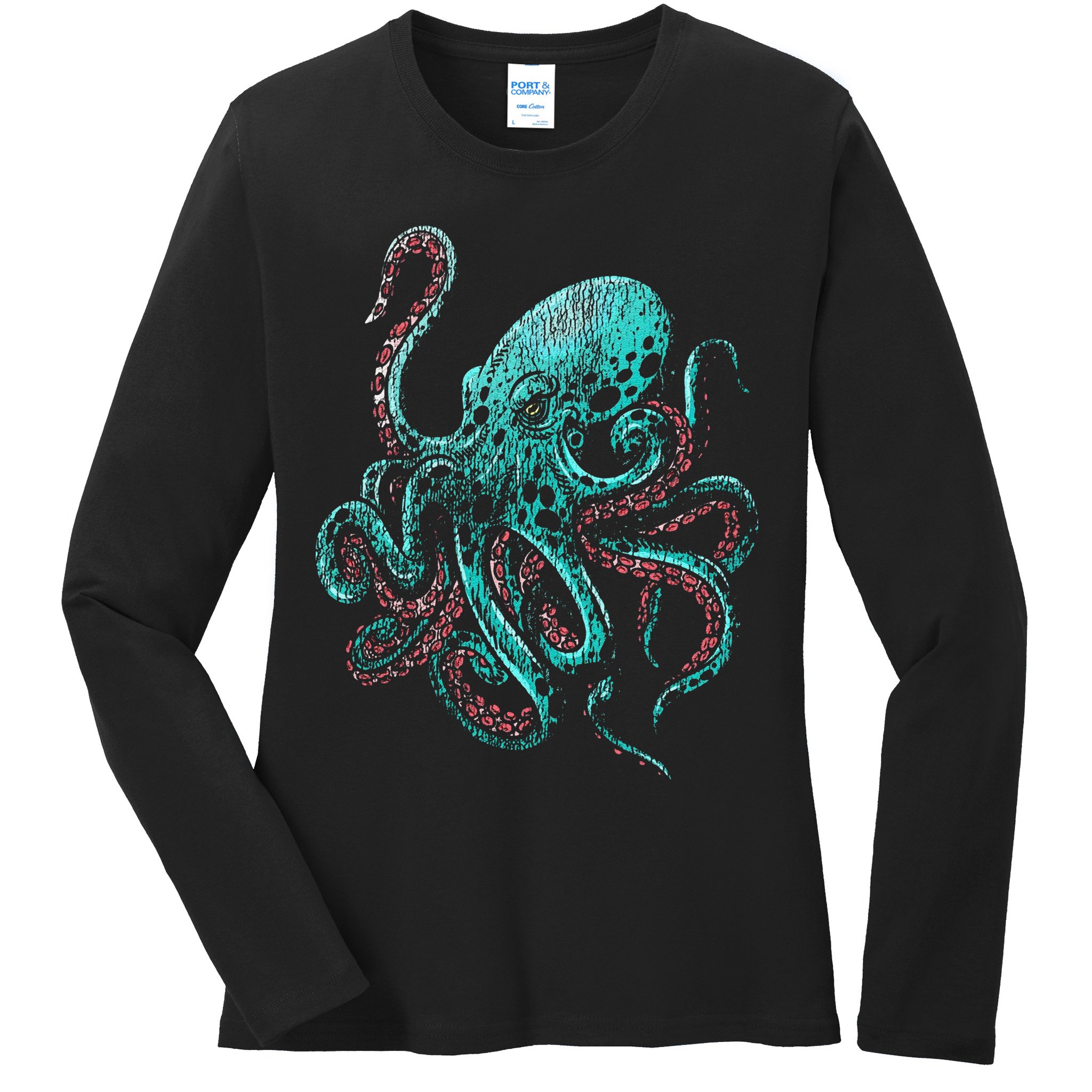 Funny Kraken Octopus Gift Ladies Long Sleeve Shirt
