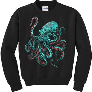 Funny Kraken Octopus Gift Kids Sweatshirt