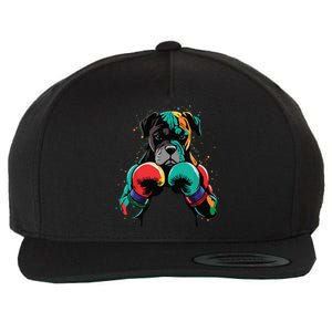 Funny Kickboxing Or Boxing Boxer Dog Wool Snapback Cap