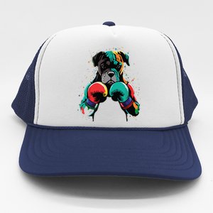 Funny Kickboxing Or Boxing Boxer Dog Trucker Hat