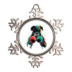 Funny Kickboxing Or Boxing Boxer Dog Metallic Star Ornament