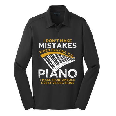 Funny Keyboard Pianist Gifts Funny Music Musician Piano Gift Silk Touch Performance Long Sleeve Polo