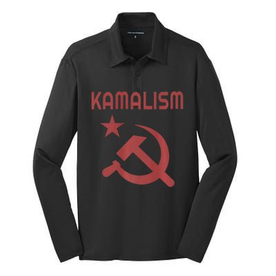 Funny Kamalism Pun Silk Touch Performance Long Sleeve Polo