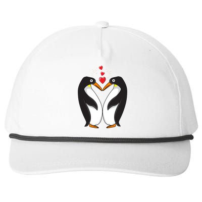 Funny Kissing Penguins Valentine's Day Matching Couple Gift Snapback Five-Panel Rope Hat