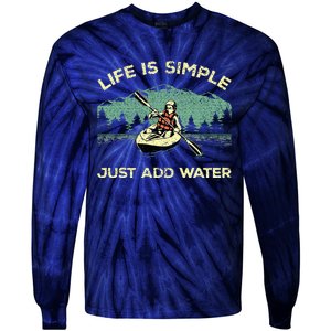 Funny Kayaking Paddling Canoeing Lover Tie-Dye Long Sleeve Shirt