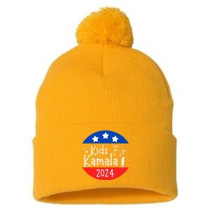 For Kamala President Love Kamala Harris Pom Pom 12in Knit Beanie