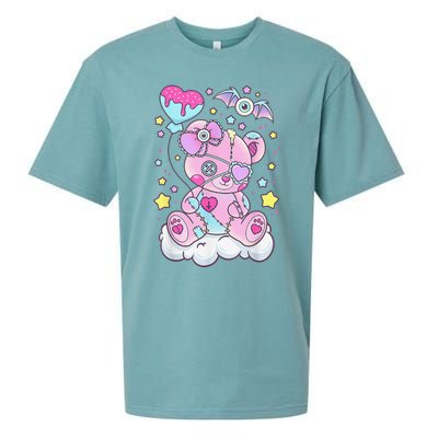 Funny Kawaii Pastel Goth Cute Creepy Bear  Sueded Cloud Jersey T-Shirt