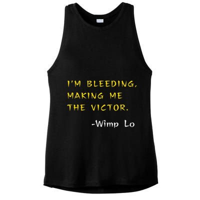 Funny Kung Pow Movie Quotes IM Bleeding Making Me Victor Ladies PosiCharge Tri-Blend Wicking Tank