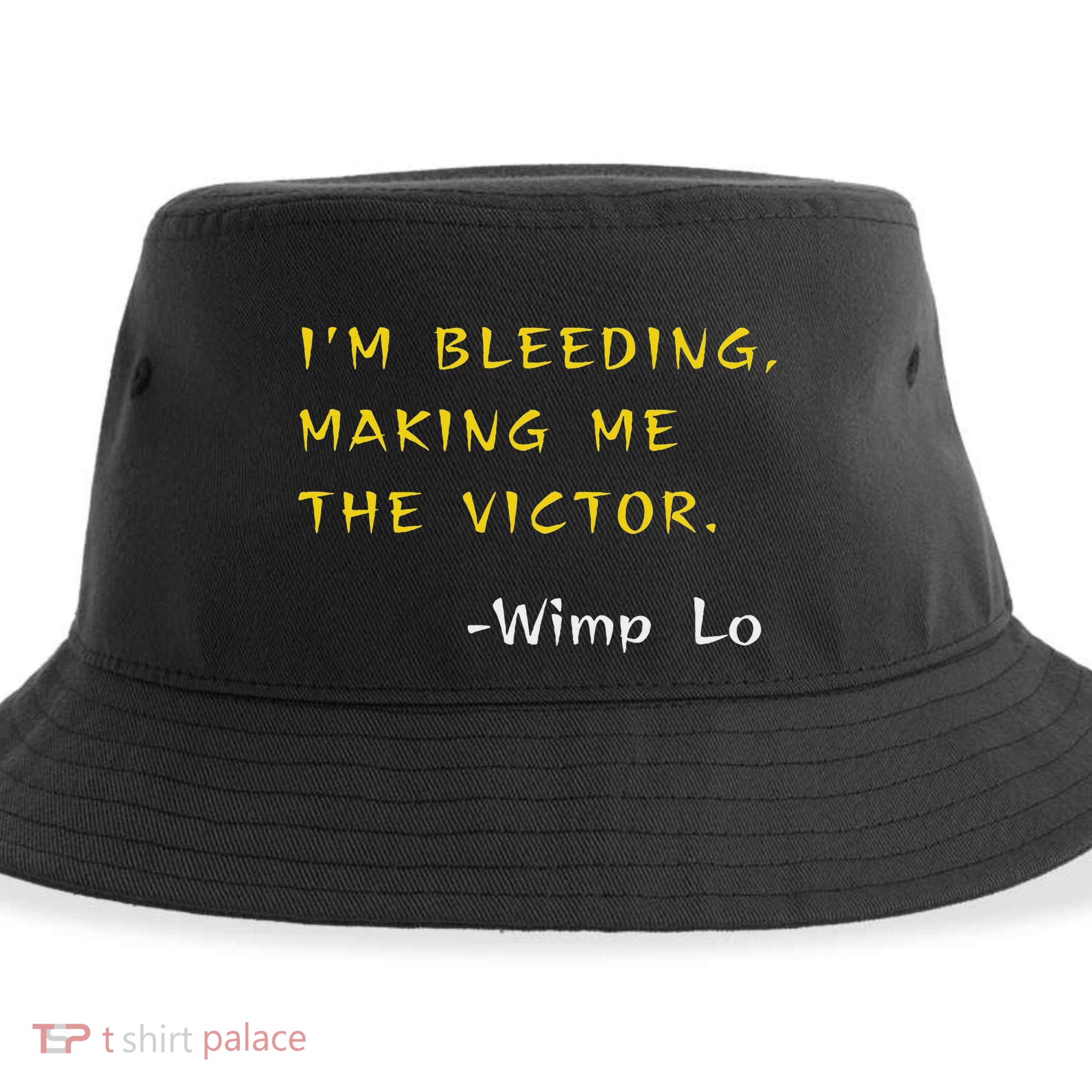 Funny Kung Pow Movie Quotes IM Bleeding Making Me Victor Sustainable Bucket Hat