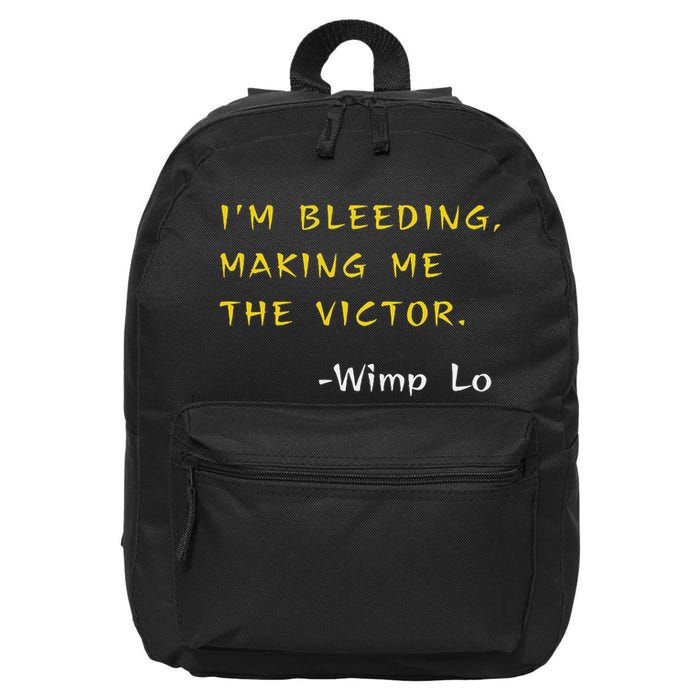 Funny Kung Pow Movie Quotes IM Bleeding Making Me Victor 16 in Basic Backpack