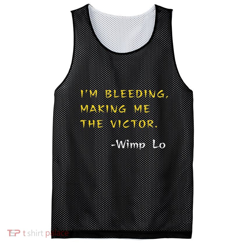 Funny Kung Pow Movie Quotes IM Bleeding Making Me Victor Mesh Reversible Basketball Jersey Tank