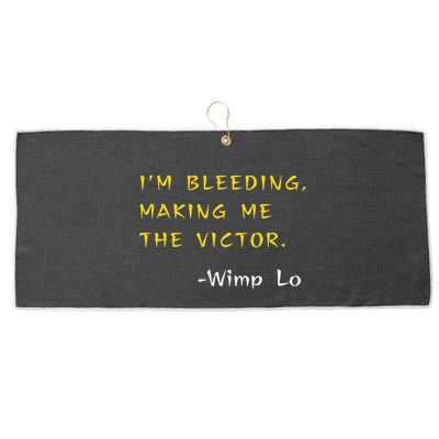 Funny Kung Pow Movie Quotes IM Bleeding Making Me Victor Large Microfiber Waffle Golf Towel