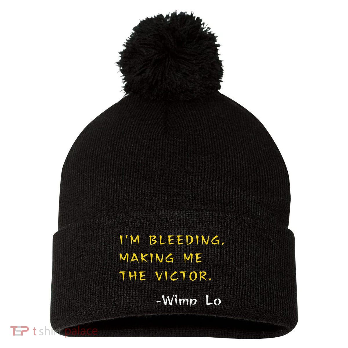 Funny Kung Pow Movie Quotes IM Bleeding Making Me Victor Pom Pom 12in Knit Beanie