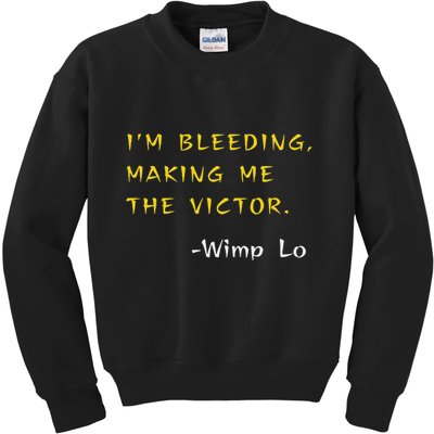 Funny Kung Pow Movie Quotes IM Bleeding Making Me Victor Kids Sweatshirt