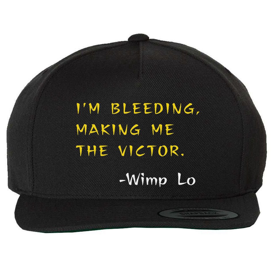 Funny Kung Pow Movie Quotes IM Bleeding Making Me Victor Wool Snapback Cap