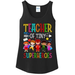 funny Kindergarten Prek Teacher of Tiny Superheroes Ladies Essential Tank