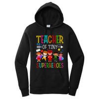 funny Kindergarten Prek Teacher of Tiny Superheroes Women's Pullover Hoodie