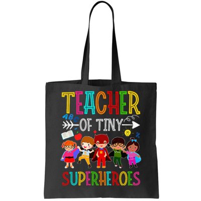 funny Kindergarten Prek Teacher of Tiny Superheroes Tote Bag