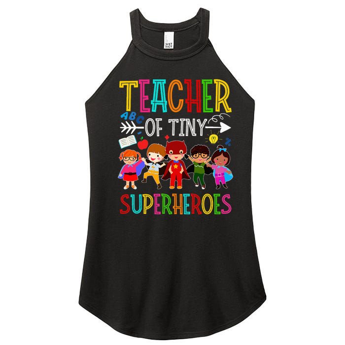 funny Kindergarten Prek Teacher of Tiny Superheroes Women's Perfect Tri Rocker Tank