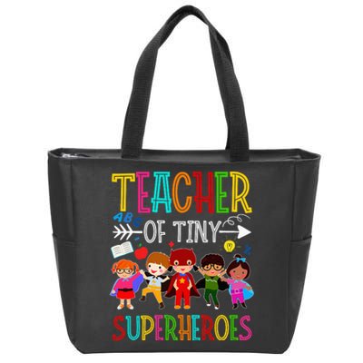 funny Kindergarten Prek Teacher of Tiny Superheroes Zip Tote Bag