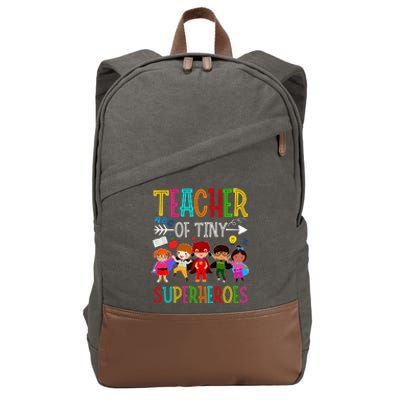 funny Kindergarten Prek Teacher of Tiny Superheroes Cotton Canvas Backpack