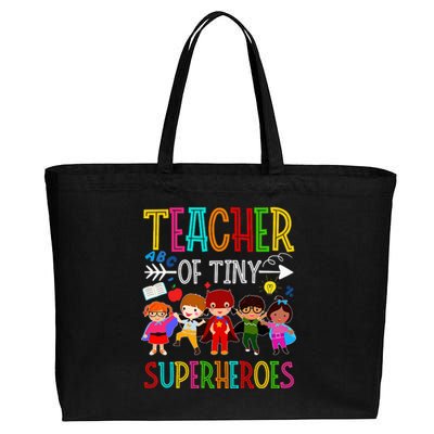 funny Kindergarten Prek Teacher of Tiny Superheroes Cotton Canvas Jumbo Tote