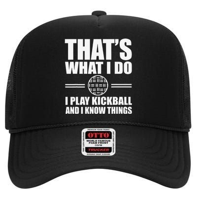 Funny Kickball Quote Kickball Player Kick Ball High Crown Mesh Back Trucker Hat