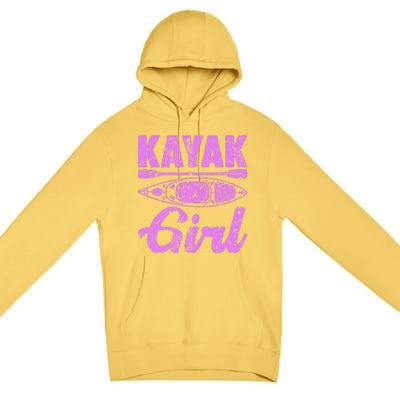 Funny Kayak Retro Distressed Kayaking Kayak Gift Premium Pullover Hoodie