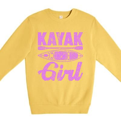 Funny Kayak Retro Distressed Kayaking Kayak Gift Premium Crewneck Sweatshirt