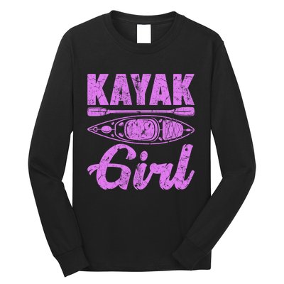 Funny Kayak Retro Distressed Kayaking Kayak Gift Long Sleeve Shirt