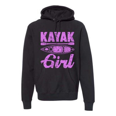 Funny Kayak Retro Distressed Kayaking Kayak Gift Premium Hoodie