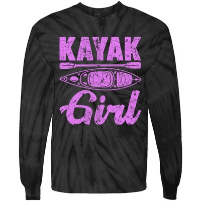 Funny Kayak Retro Distressed Kayaking Kayak Gift Tie-Dye Long Sleeve Shirt