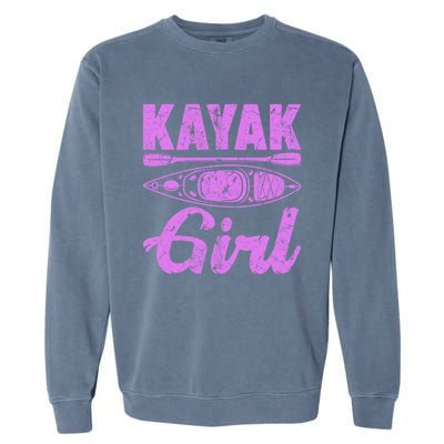 Funny Kayak Retro Distressed Kayaking Kayak Gift Garment-Dyed Sweatshirt