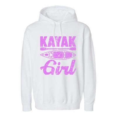 Funny Kayak Retro Distressed Kayaking Kayak Gift Garment-Dyed Fleece Hoodie