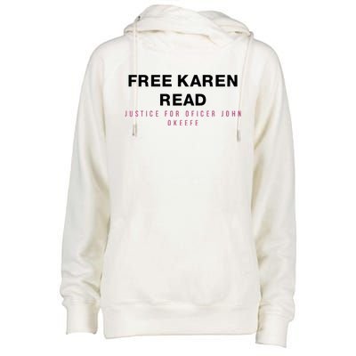 Free Karen Read Justice For Officer John OKeefe Womens Funnel Neck Pullover Hood