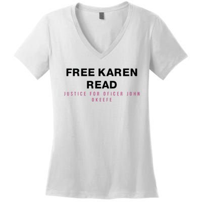 Free Karen Read Justice For Officer John OKeefe Women's V-Neck T-Shirt