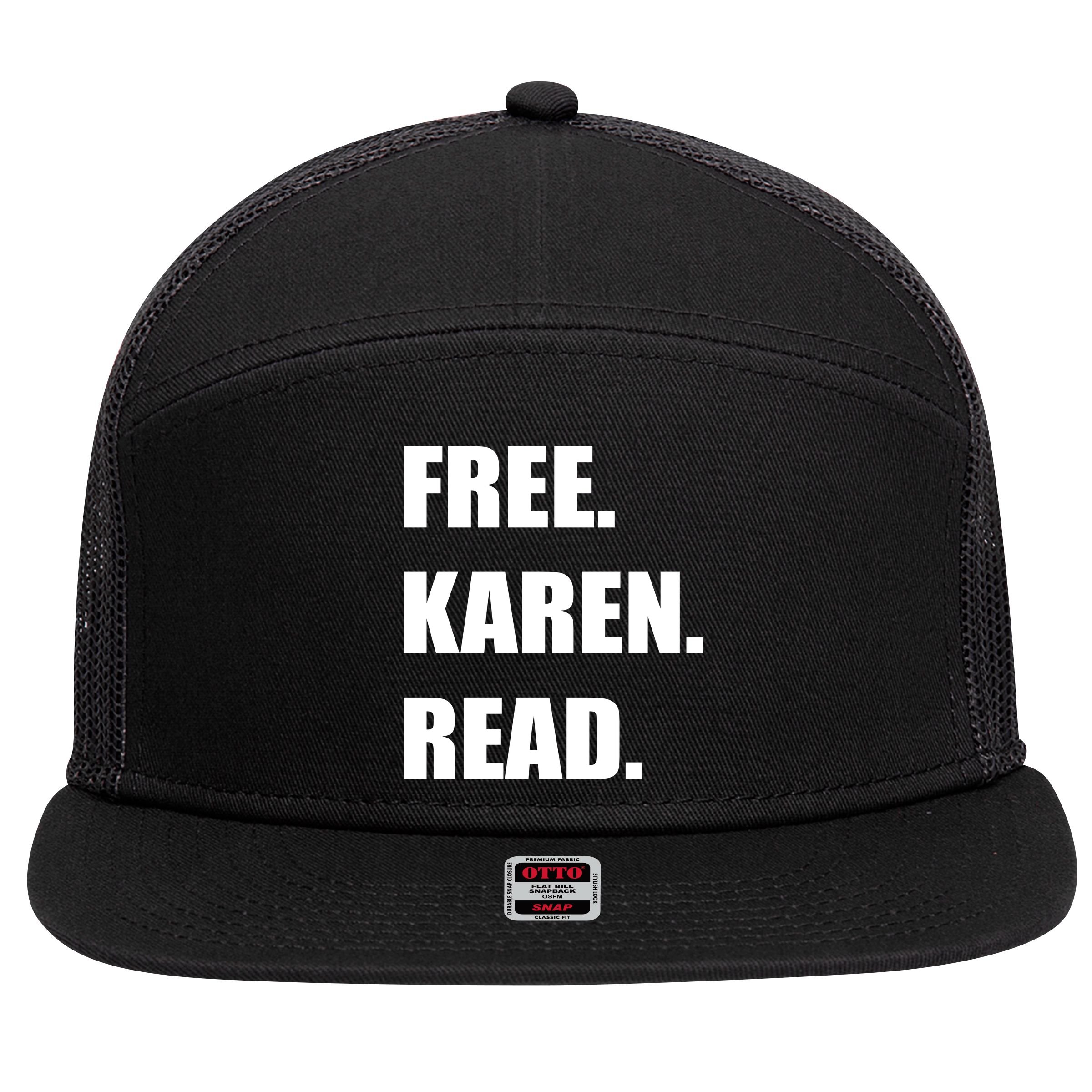 Free Karen Read 7 Panel Mesh Trucker Snapback Hat