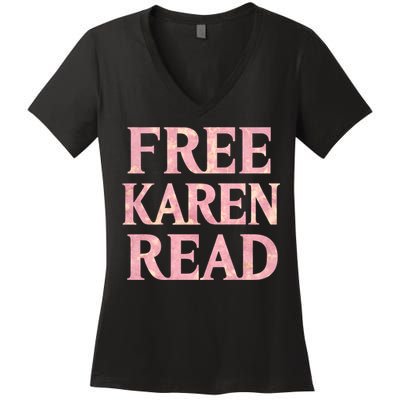 Free Karen Read Support Karen Read Women's V-Neck T-Shirt