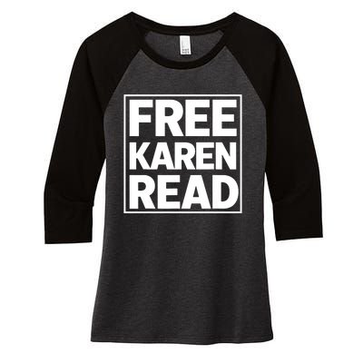 Free Karen Read Women's Tri-Blend 3/4-Sleeve Raglan Shirt