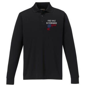 Free Kyle Rittenhouse Performance Long Sleeve Polo