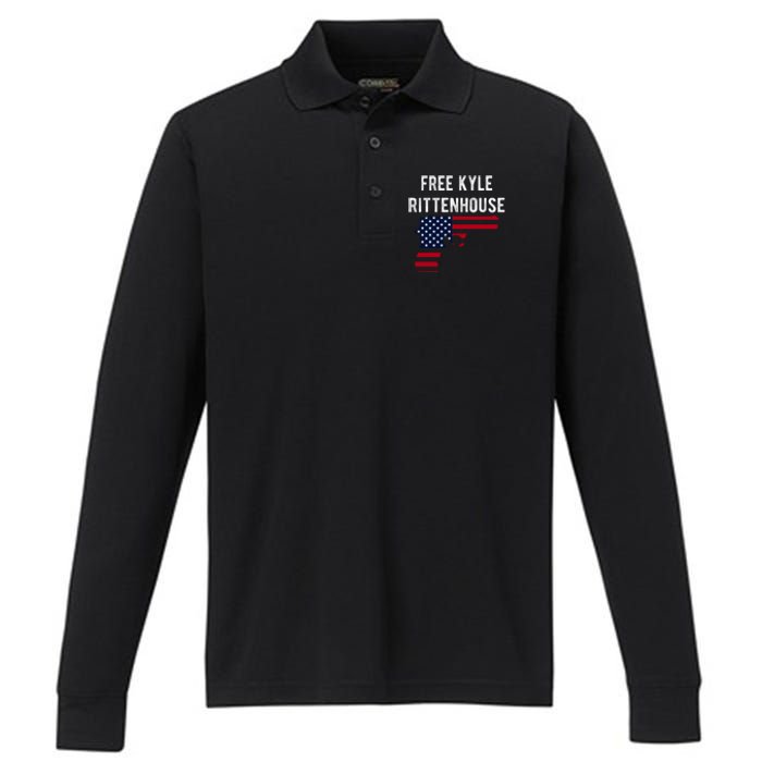 Free Kyle Rittenhouse Performance Long Sleeve Polo