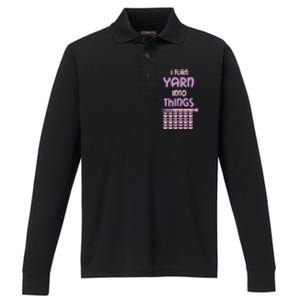 Funny Knitting Retirement Crochet Yarn Performance Long Sleeve Polo